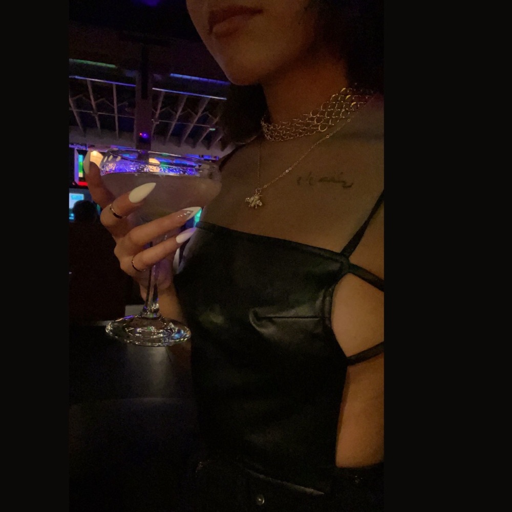Leather Backless Top